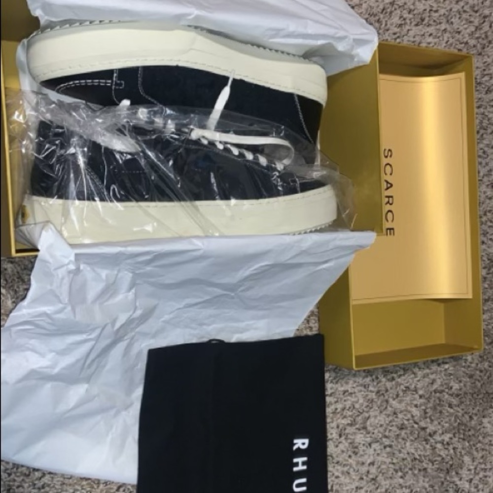 RHUDE V1 Low-Top Leather Sneakers